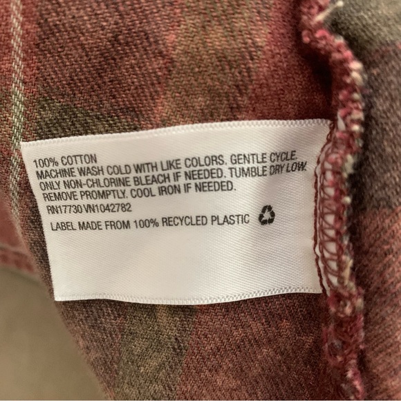 Upcycled Plaid Button-Up long plaid top - Picture 4 of 4